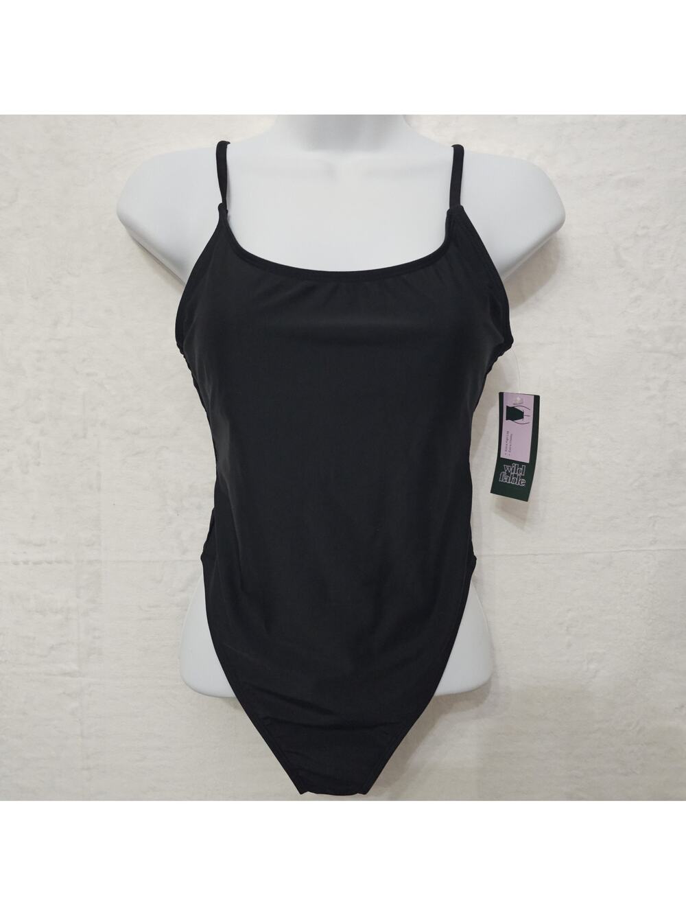 NWT Womens One Piece Swimsuit S Black Extra High Leg Extra Cheeky Beach Resort